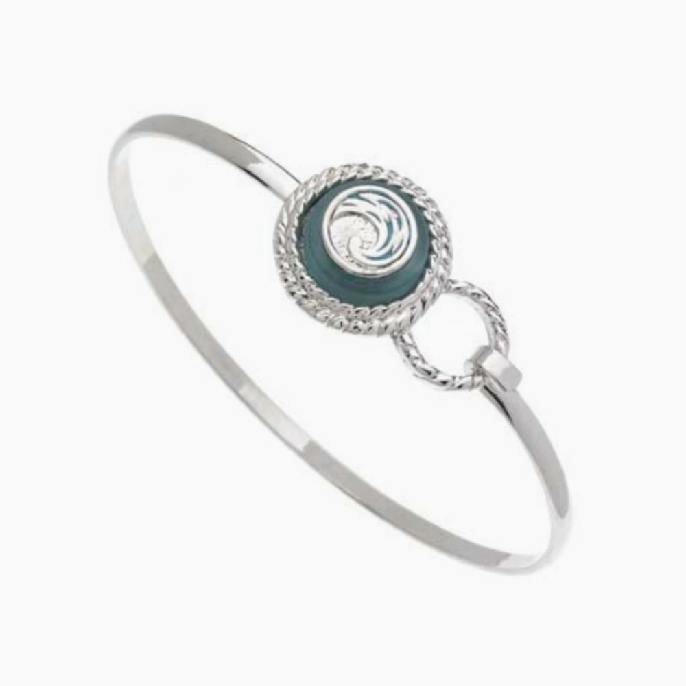 Wave Cuff Bracelet with Baby Shark earrings. Made in the USA - Picture 6 of 10